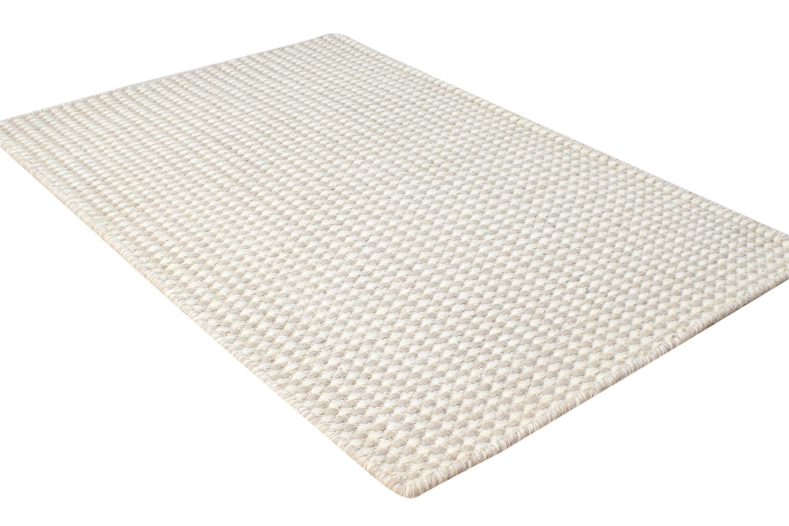 Farica Wool Cream Rug 2' X 3' Modern Dhurrie Scandinavian Geometric 7865138348181