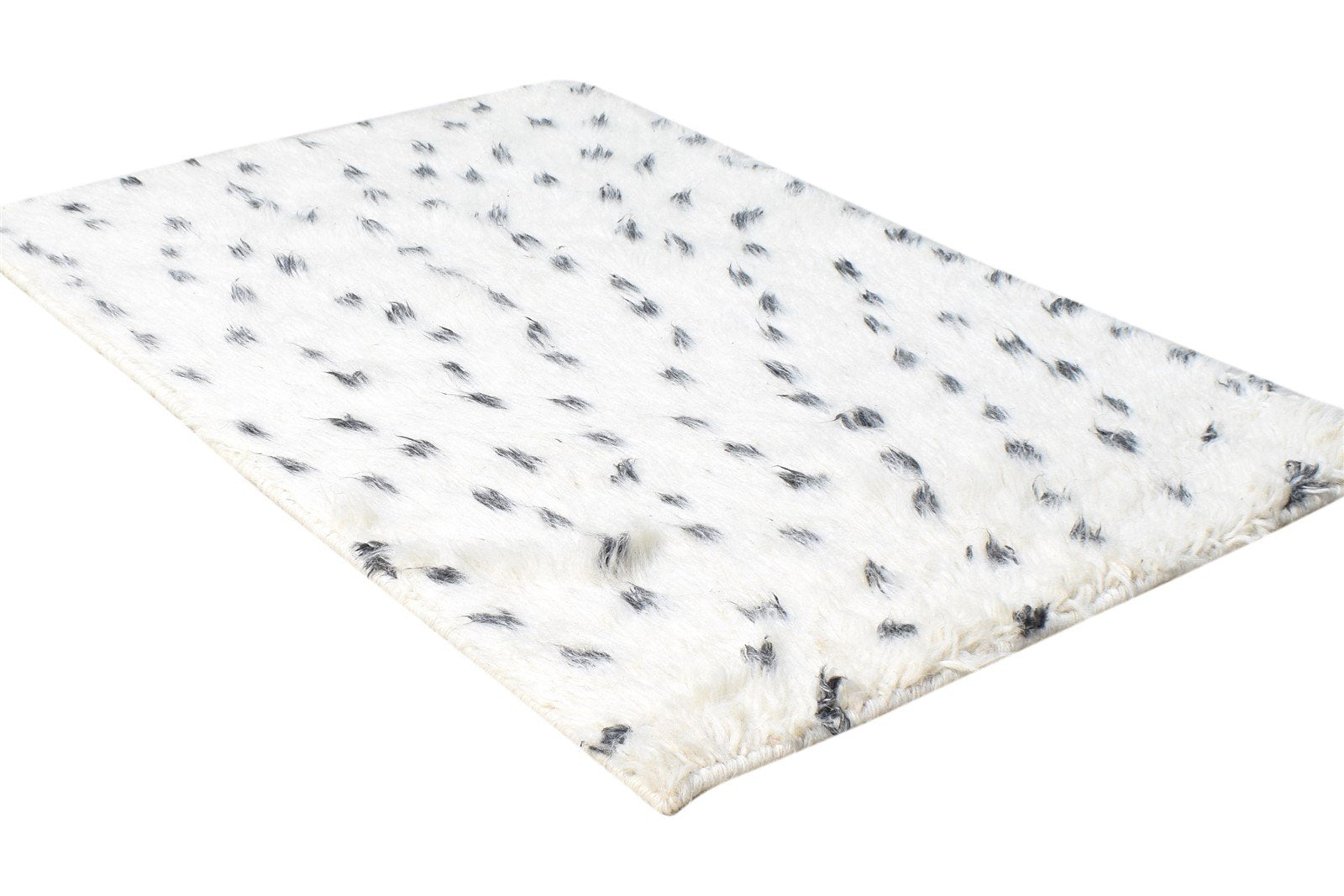 Wool Cream Rug 2' X 3' Modern Hand Knotted Scandinavian Abstract Small Carpet 7865123668117