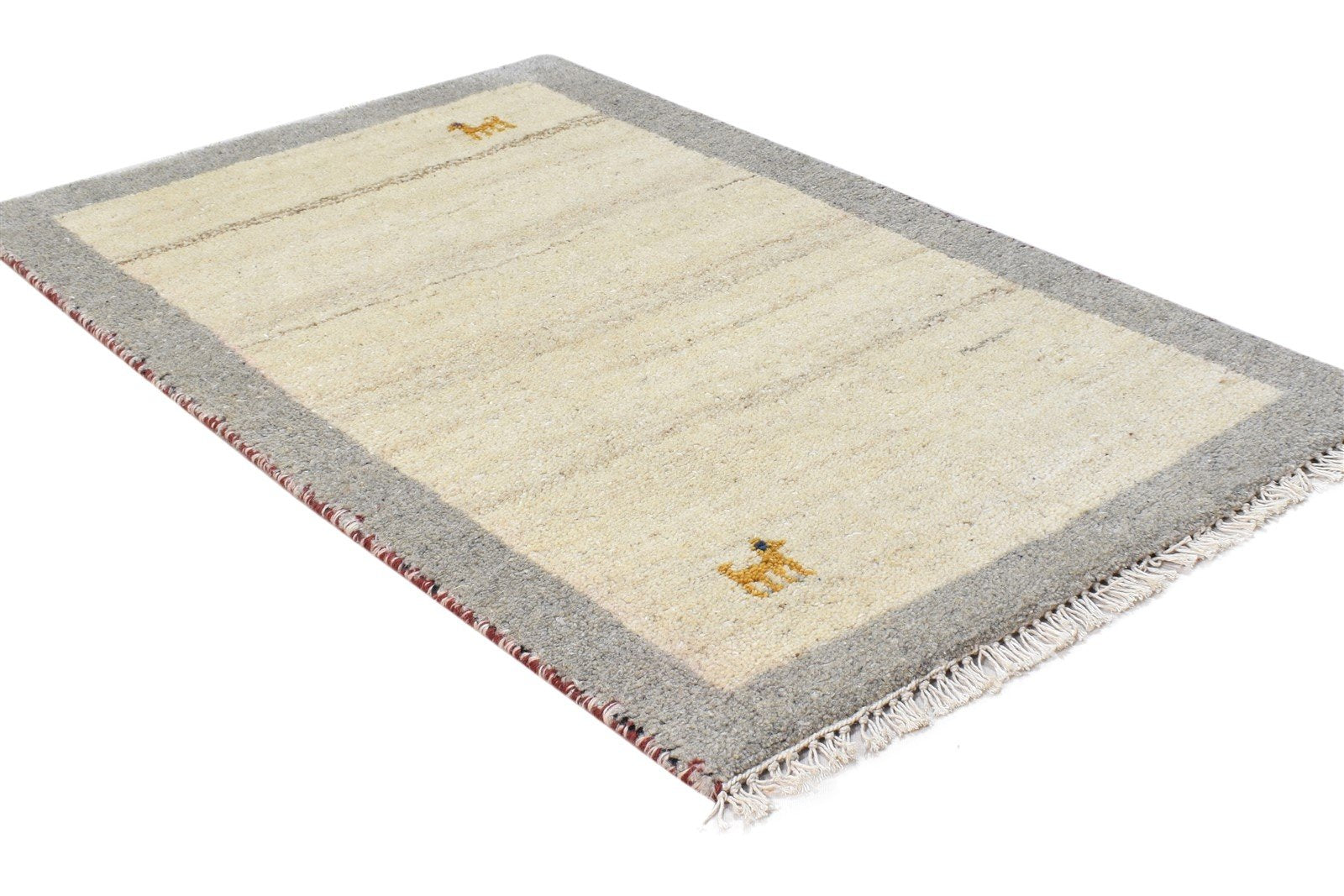Wool Cream Rug 2' X 3' Southwestern Hand Knotted American Tribal Small Carpet 7865052135573