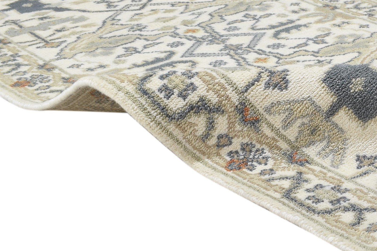Wool Cream Rug 3' X 10' Persian Hand Knotted Oushak Oriental Small Runner 7864833540245