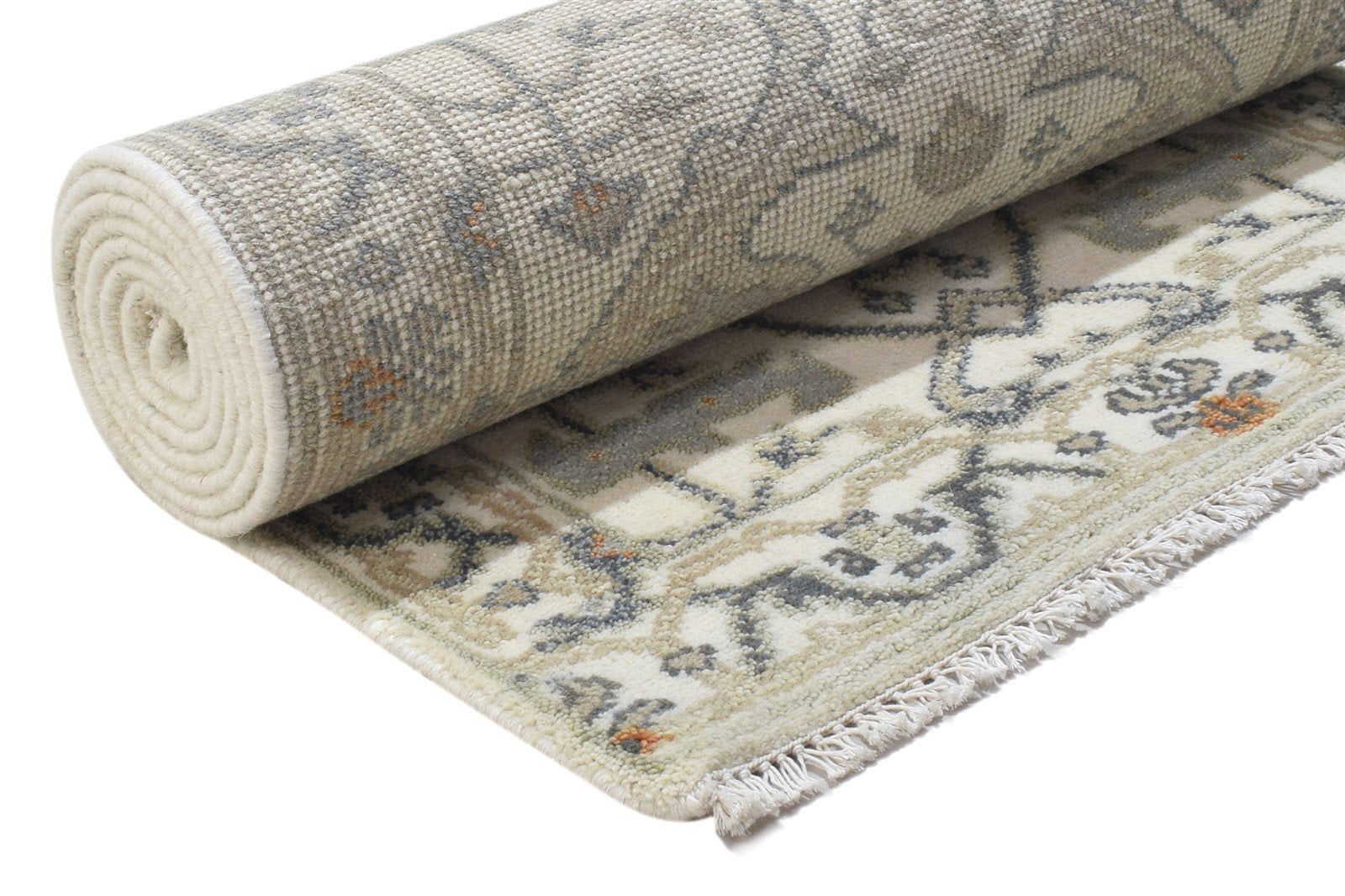 Wool Cream Rug 3' X 10' Persian Hand Knotted Oushak Oriental Small Runner 7864833540245