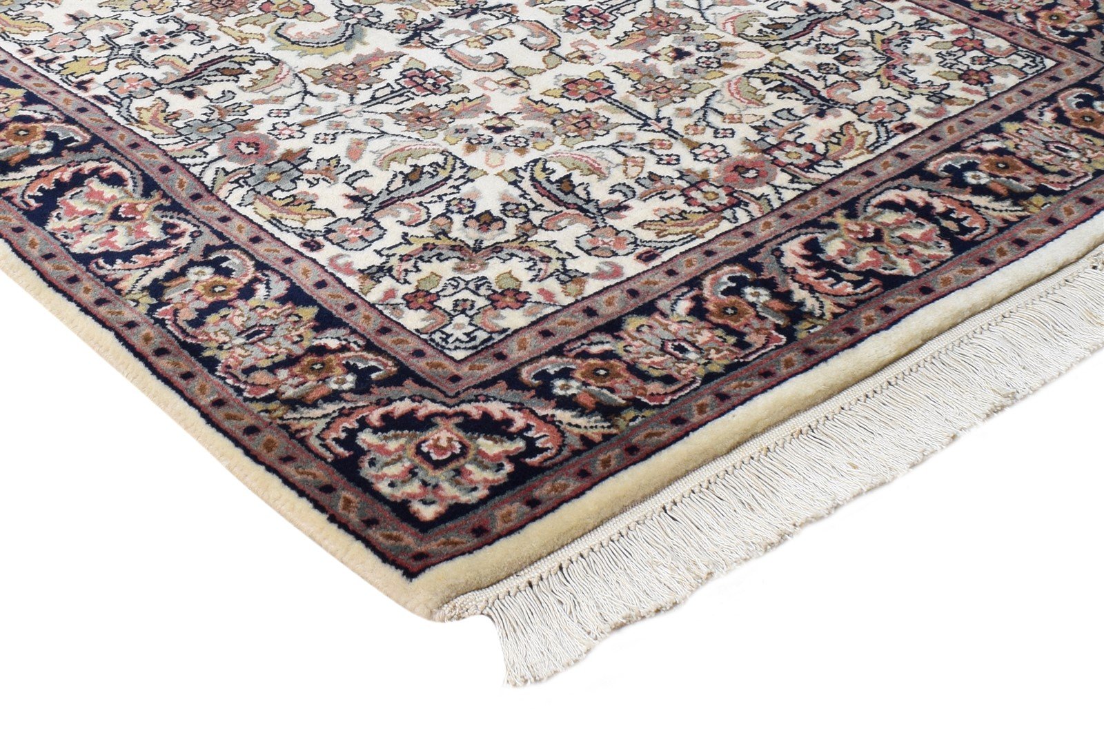 Wool Cream Rug 3' X 13' Persian Hand Knotted Kashan Oriental Small Runner 7864680251541
