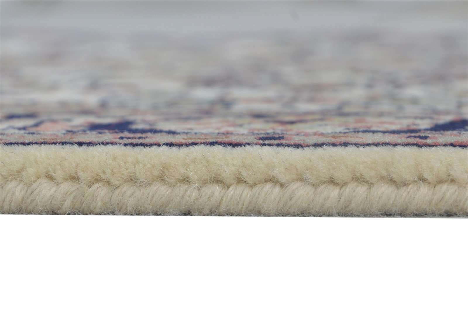 Wool Cream Rug 3' X 13' Persian Hand Knotted Kashan Oriental Small Runner 7864680251541