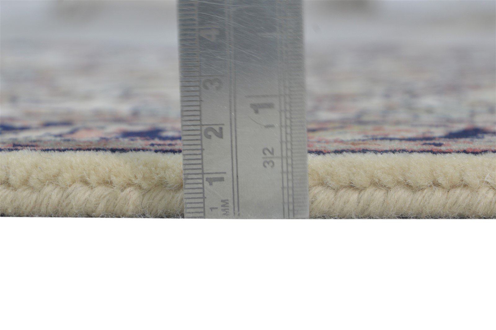 Wool Cream Rug 3' X 13' Persian Hand Knotted Kashan Oriental Small Runner 7864680251541