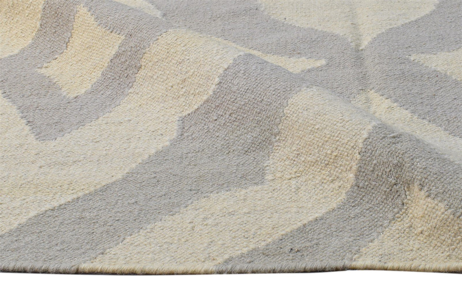 Wool Cream Rug 3' X 5' Modern Dhurrie Moroccan Floral Room Size Carpet 7865196576917