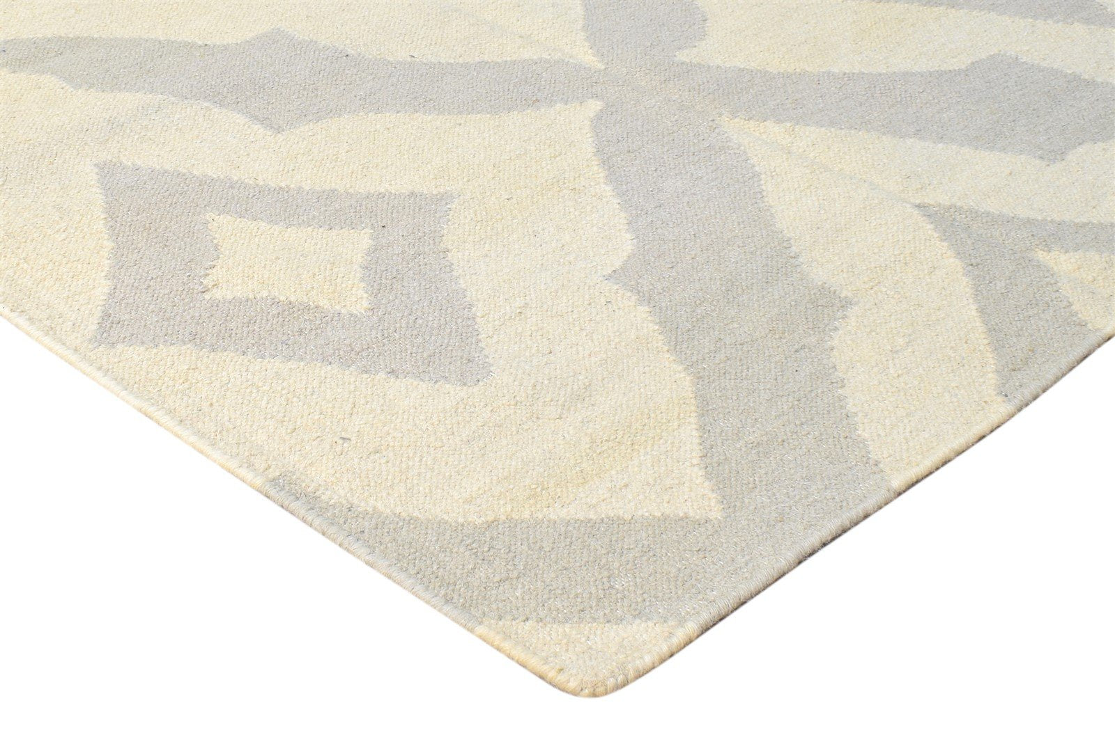 Wool Cream Rug 3' X 5' Modern Dhurrie Moroccan Floral Room Size Carpet 7865196576917