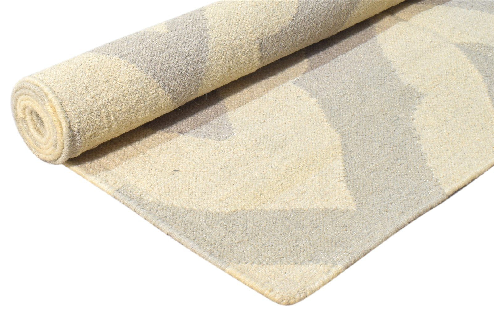 Wool Cream Rug 3' X 5' Modern Dhurrie Moroccan Floral Room Size Carpet 7865196576917