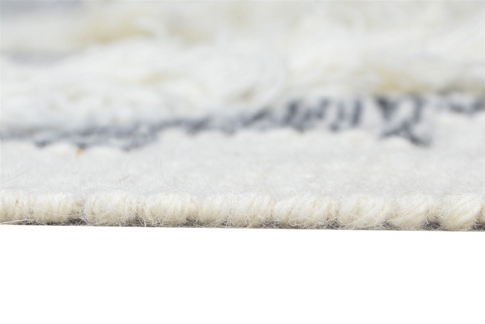 Wool Cream Rug 4' X 5' Modern Hand Woven Scandinavian Diamond Room Size Carpet 7865139495061