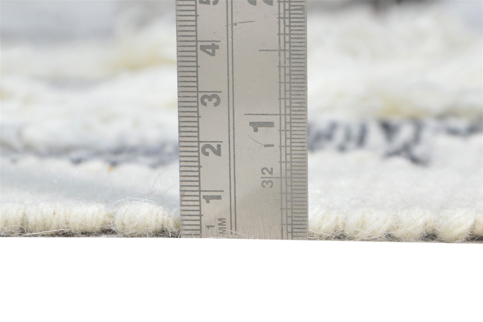 Wool Cream Rug 4' X 5' Modern Hand Woven Scandinavian Diamond Room Size Carpet 7865139495061