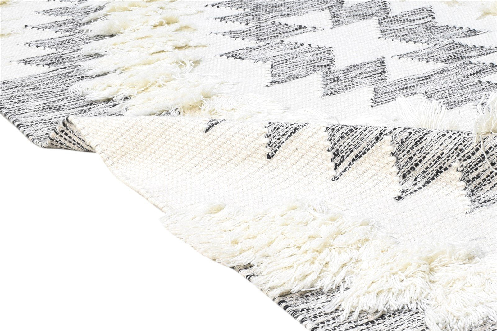 Wool Cream Rug 4' X 6' Modern Hand Woven Scandinavian Diamond Room Size Carpet 7865139658901