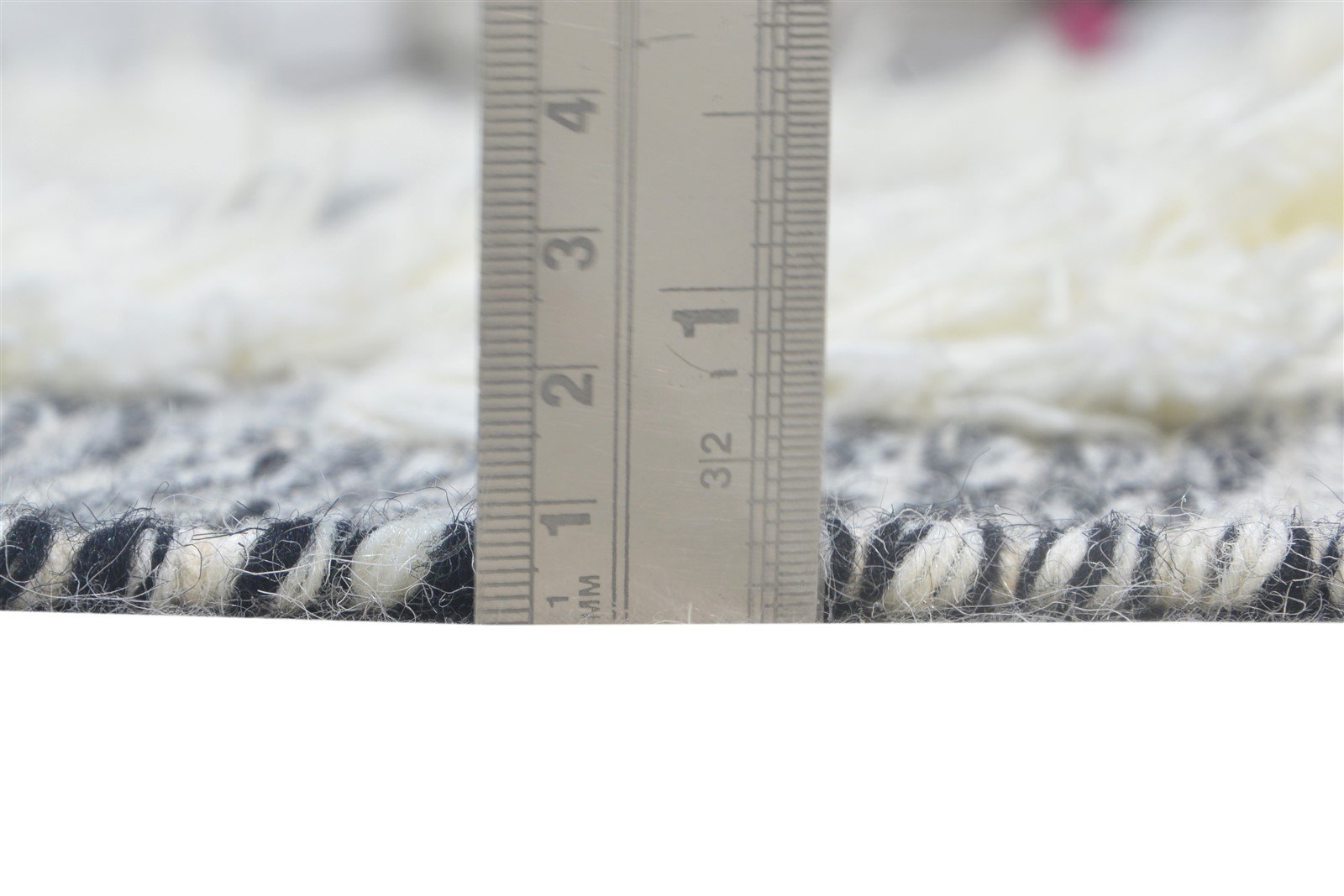 Wool Cream Rug 4' X 6' Modern Hand Woven Scandinavian Diamond Room Size Carpet 7865139658901