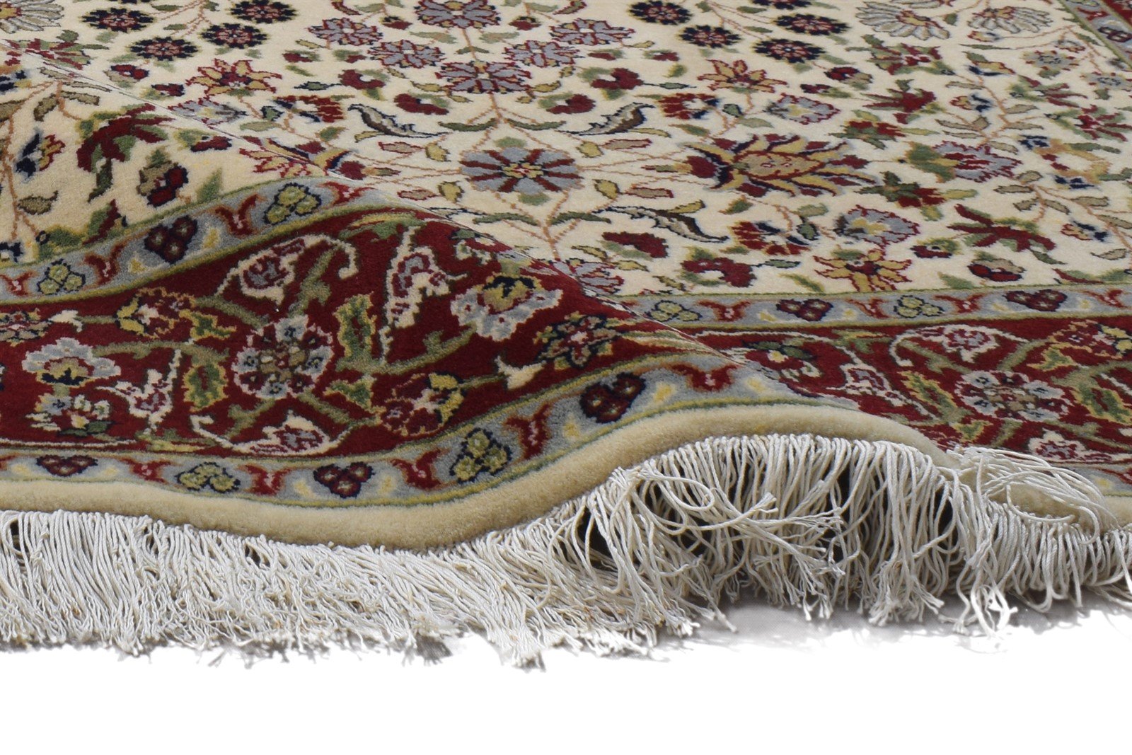 Wool Cream Rug 4' X 6' Persian Hand Knotted Kashan Oriental Room Size Carpet 7864090198165