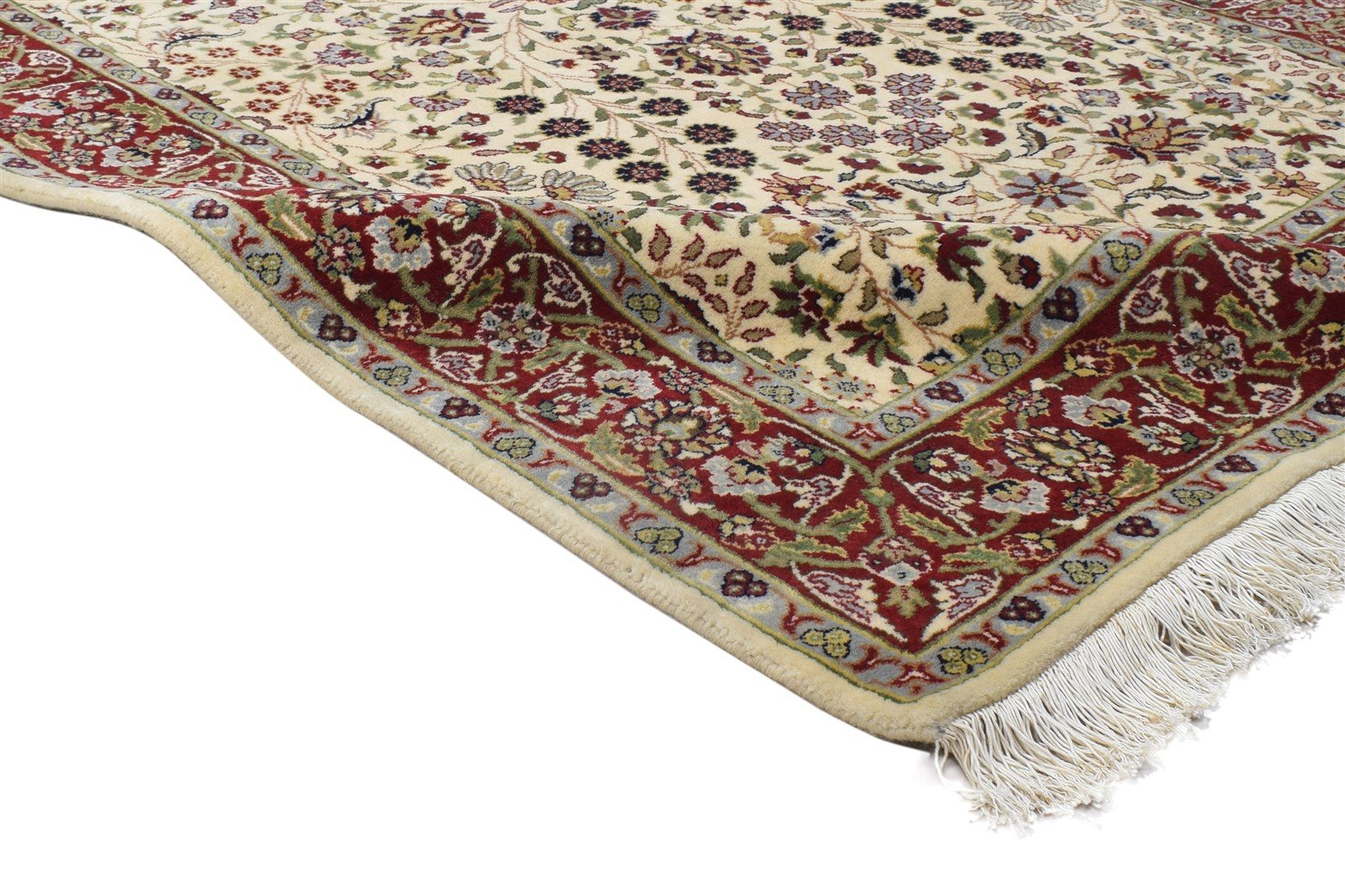 Wool Cream Rug 4' X 6' Persian Hand Knotted Kashan Oriental Room Size Carpet 7864090198165