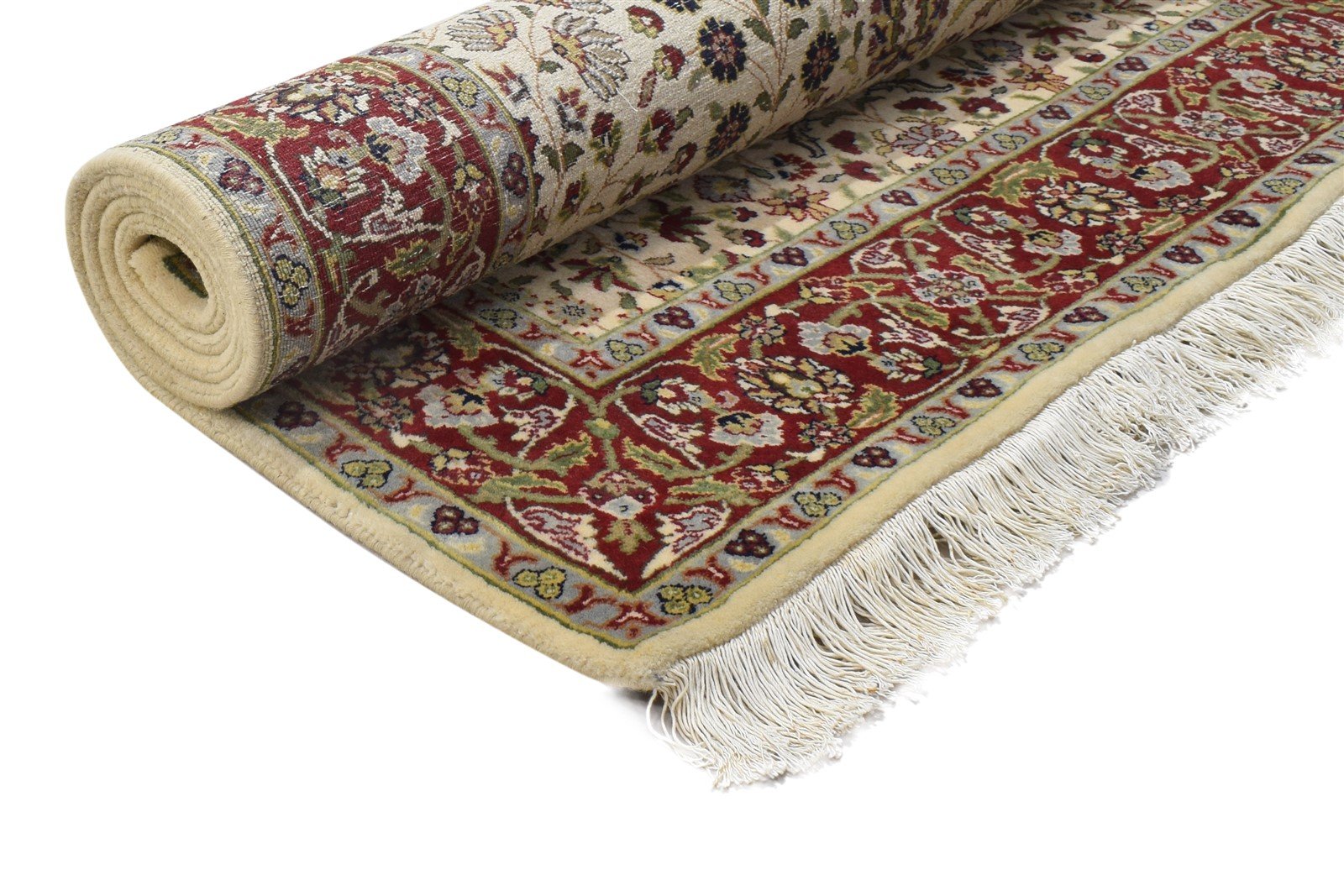 Wool Cream Rug 4' X 6' Persian Hand Knotted Kashan Oriental Room Size Carpet 7864090198165