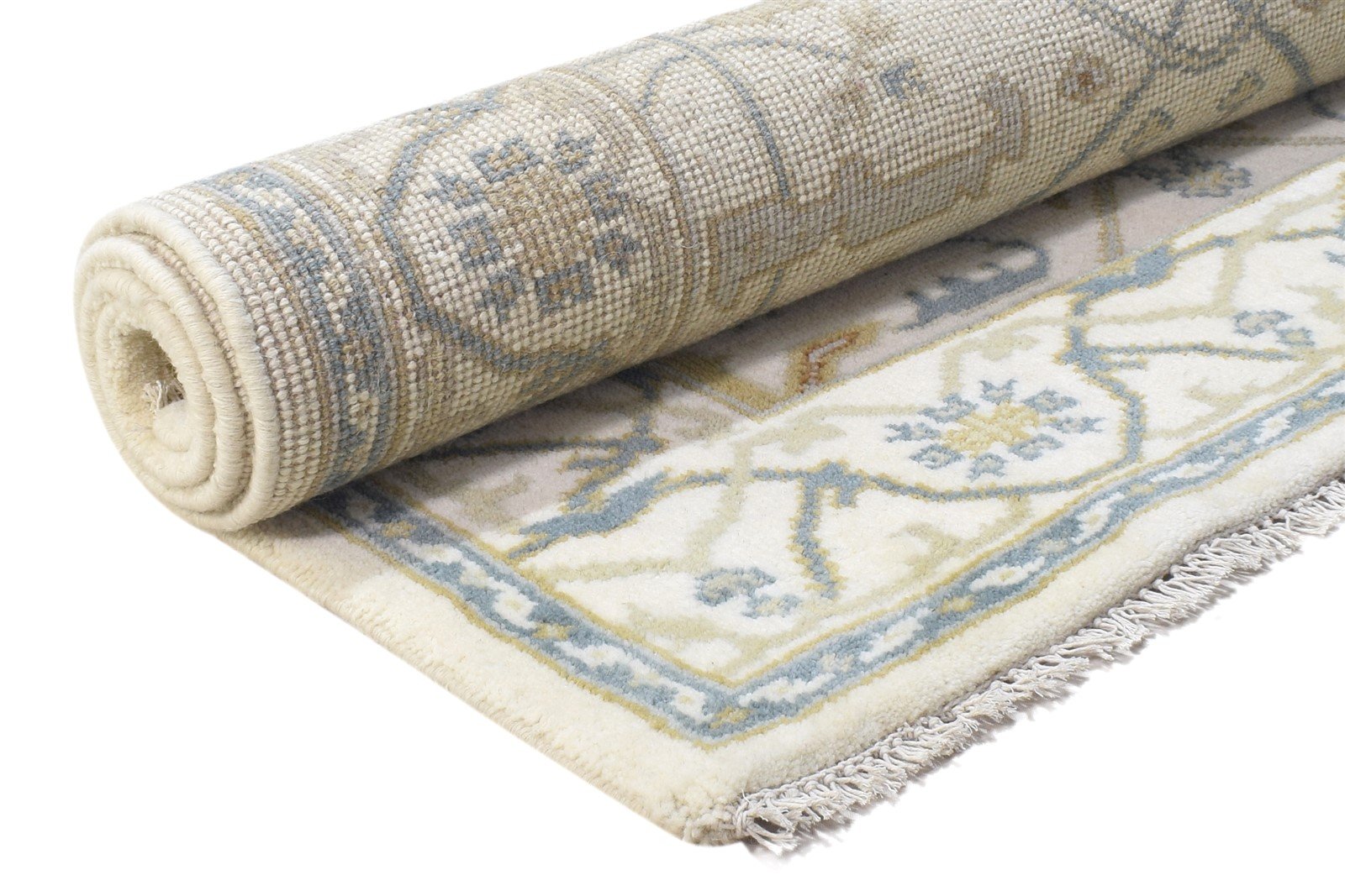 Wool Cream Rug 4' X 6' Persien Hand Knotted Oushak Oriental Room Size Carpet 7864328454293