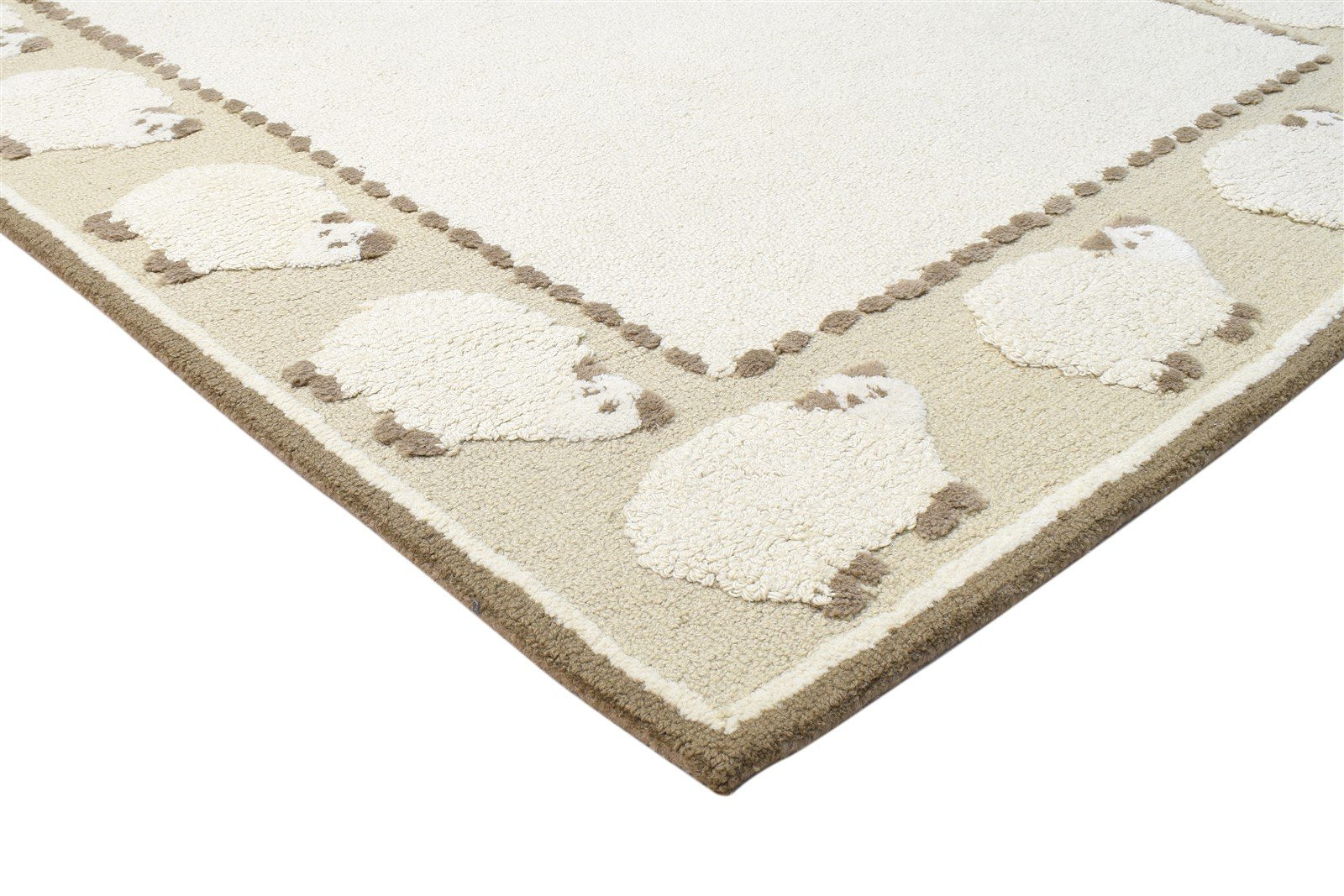 Wool Cream Rug 5' X 7' Modern Hand Tufted Indian Animal Print Room Size Carpet 7864095080597