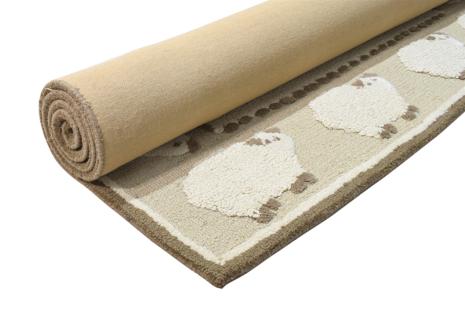 Wool Cream Rug 5' X 7' Modern Hand Tufted Indian Animal Print Room Size Carpet 7864095080597