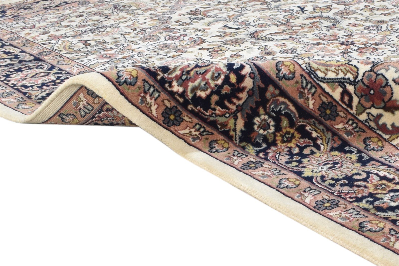 Wool Cream Rug 5' X 7' Persian Hand Knotted Kashan Oriental Room Size Carpet 7864633786517