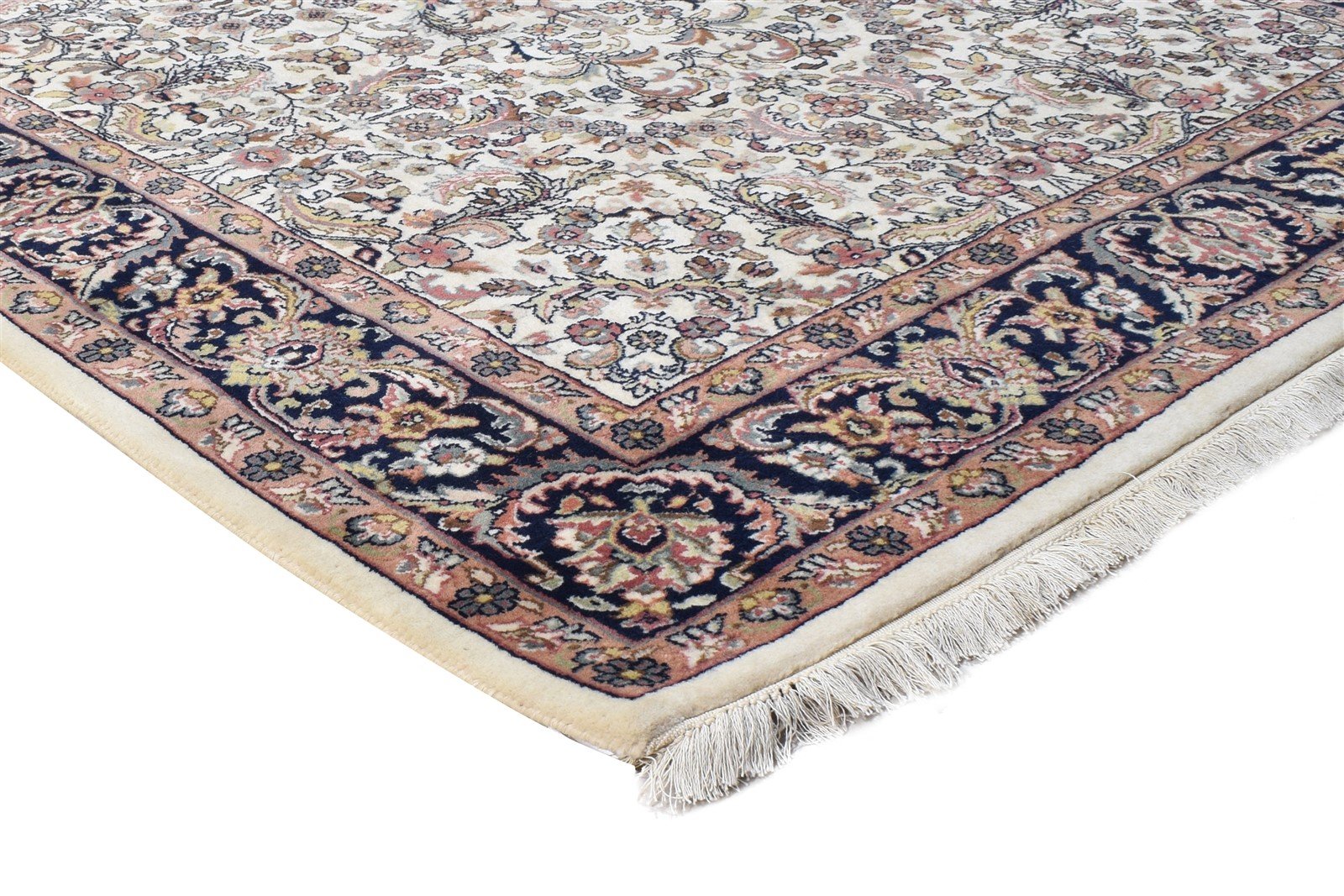 Wool Cream Rug 5' X 7' Persian Hand Knotted Kashan Oriental Room Size Carpet 7864633786517