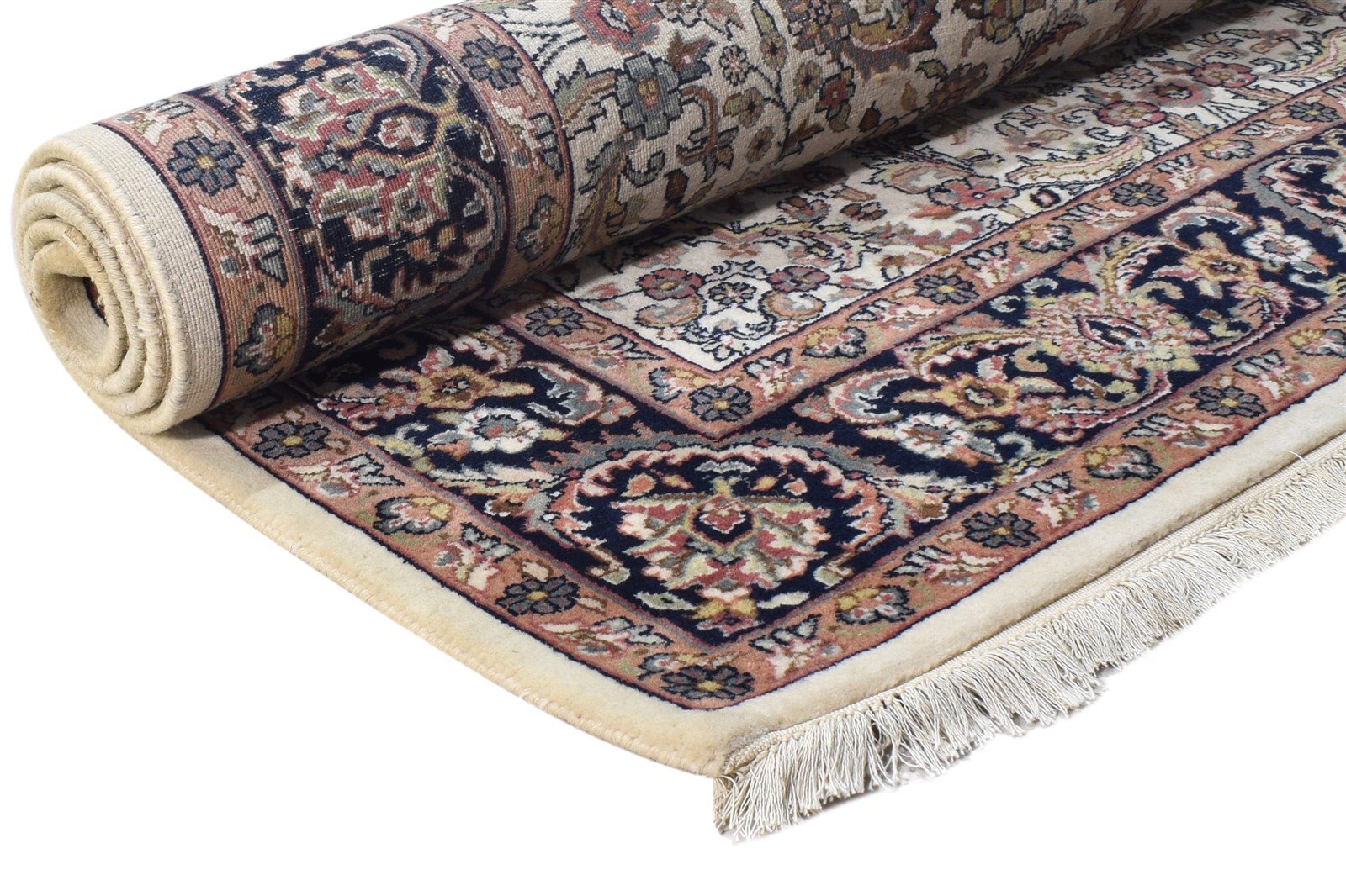 Wool Cream Rug 5' X 7' Persian Hand Knotted Kashan Oriental Room Size Carpet 7864633786517