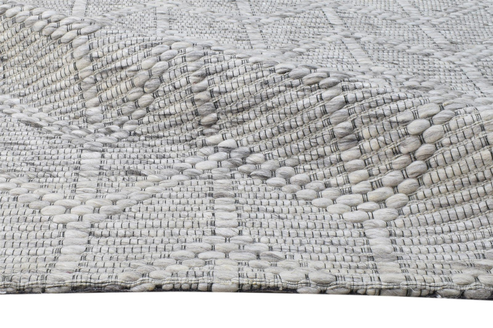 Wool Cream Rug 5' X 8' Modern Hand Woven Scandinavian Nordic Room Size Carpet 7864586240149