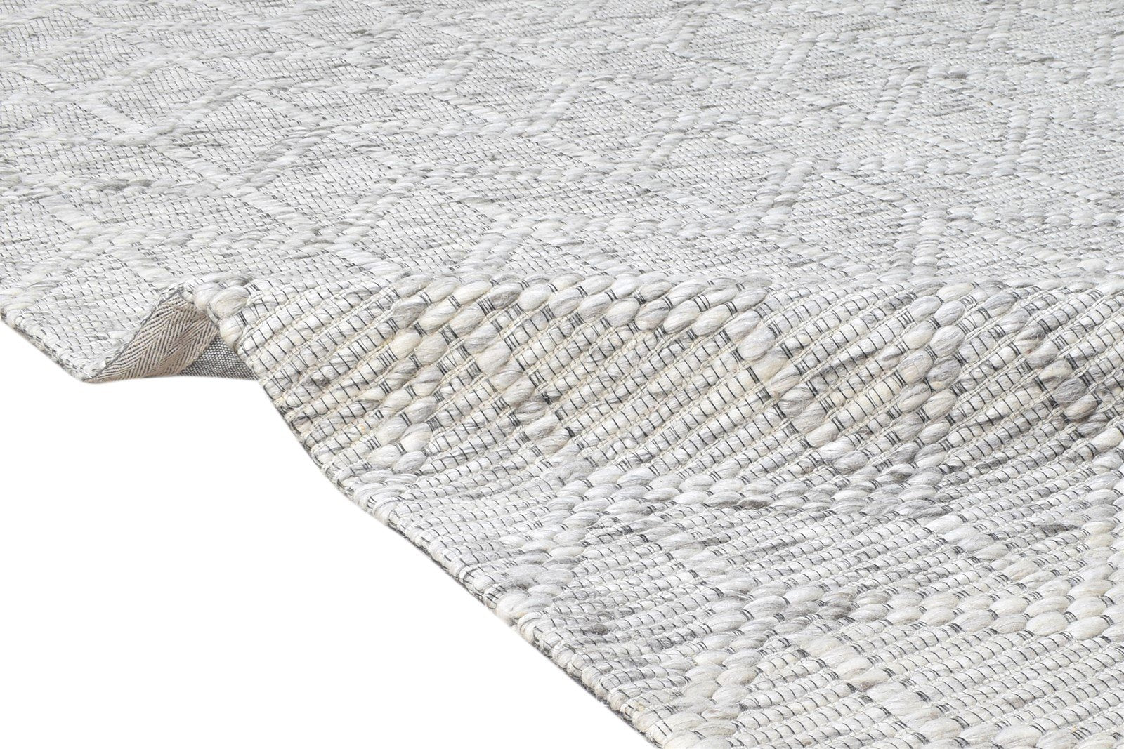 Wool Cream Rug 5' X 8' Modern Hand Woven Scandinavian Nordic Room Size Carpet 7864586240149
