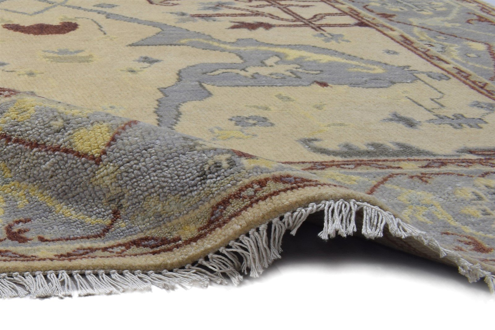 Wool Cream Rug 5' X 8' Persian Hand Knotted Oushak Oriental Room Size Carpet 7864090689685