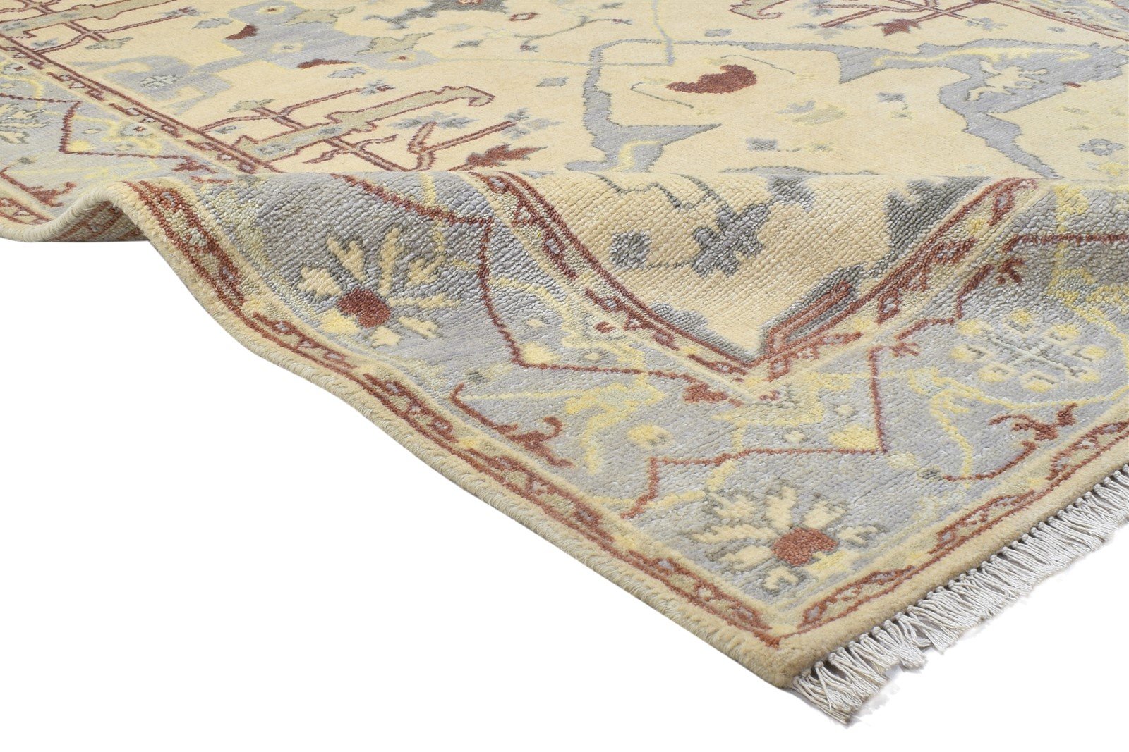 Wool Cream Rug 5' X 8' Persian Hand Knotted Oushak Oriental Room Size Carpet 7864090689685