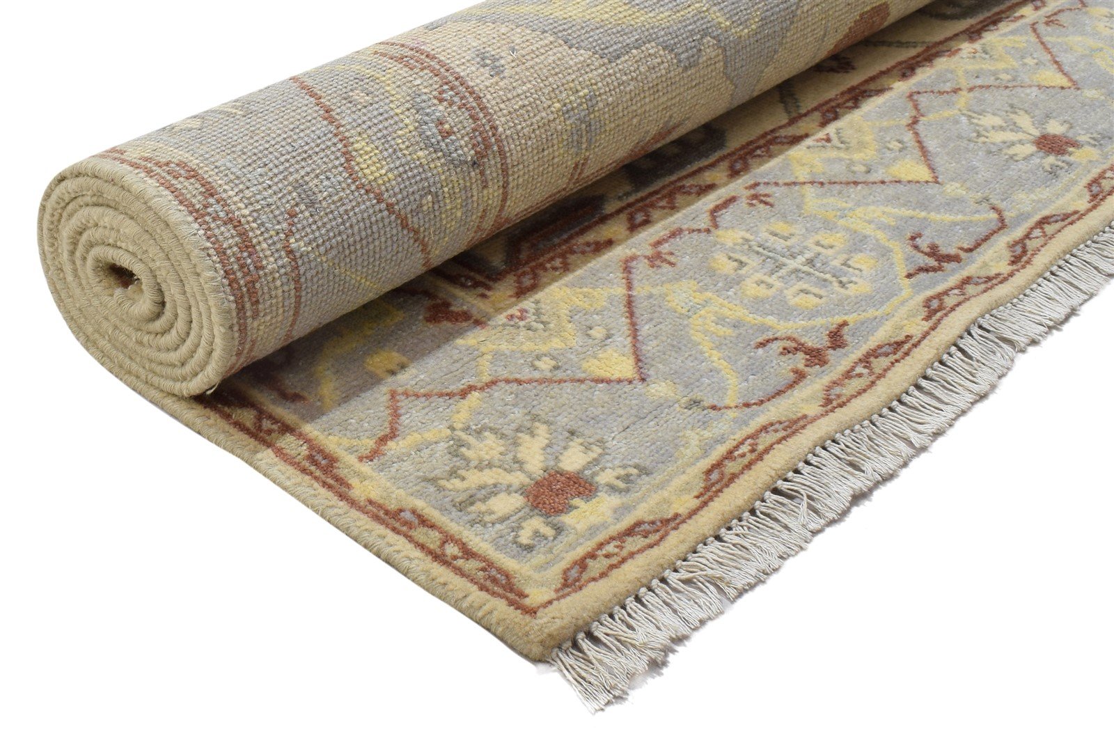 Wool Cream Rug 5' X 8' Persian Hand Knotted Oushak Oriental Room Size Carpet 7864090689685