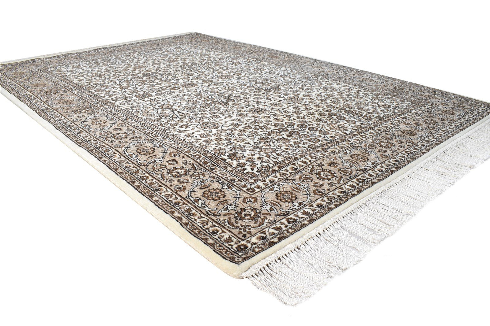Gert Wool Cream Rug 5' X 8' Persien Hand Knotted Kashan Oriental 7865128779925