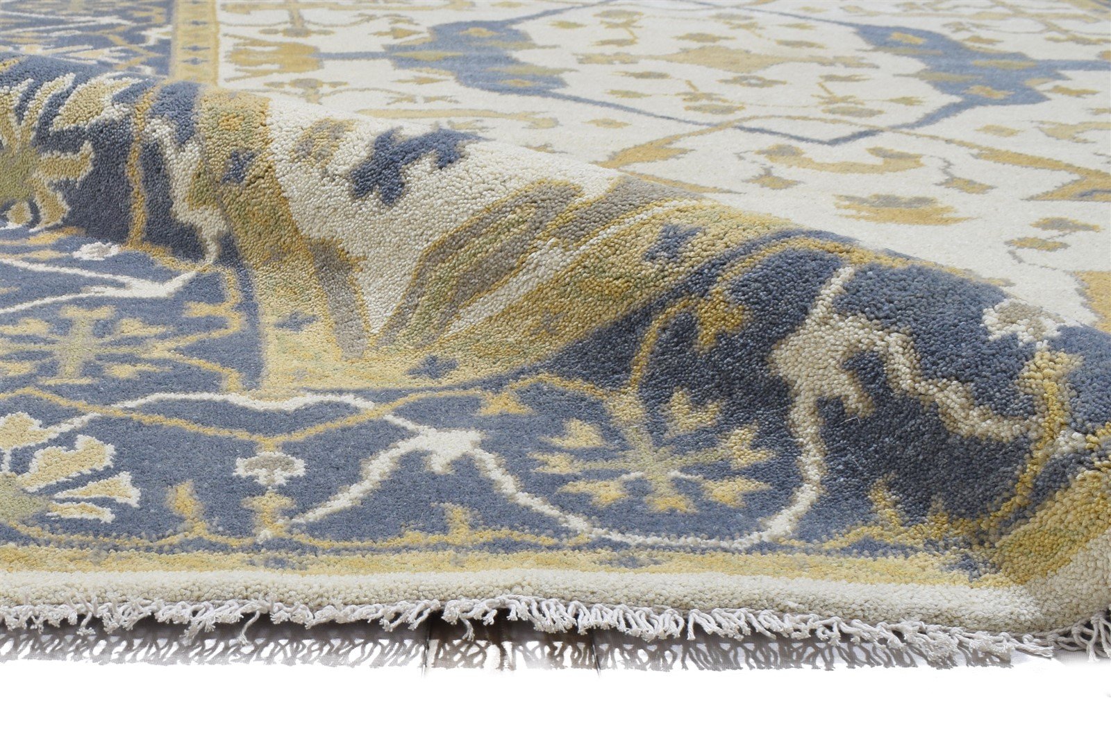 Wool Cream Rug 6' X 9' Persien Hand Knotted Oushak Oriental Large Carpet 7864323801237