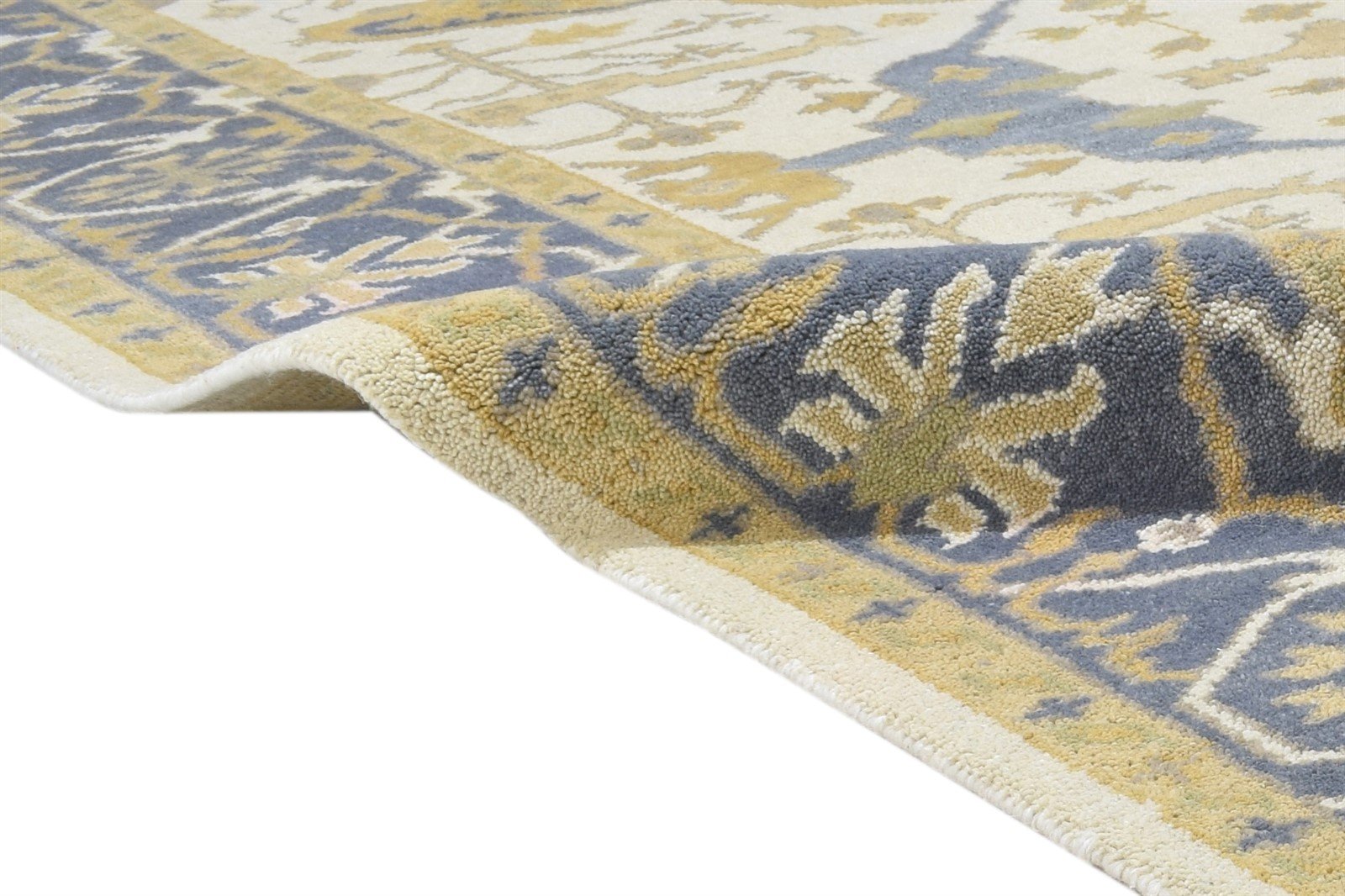 Wool Cream Rug 6' X 9' Persien Hand Knotted Oushak Oriental Large Carpet 7864323801237