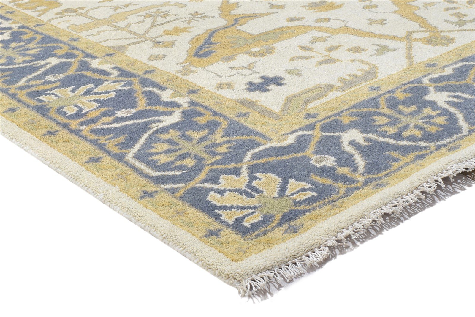 Wool Cream Rug 6' X 9' Persien Hand Knotted Oushak Oriental Large Carpet 7864323801237