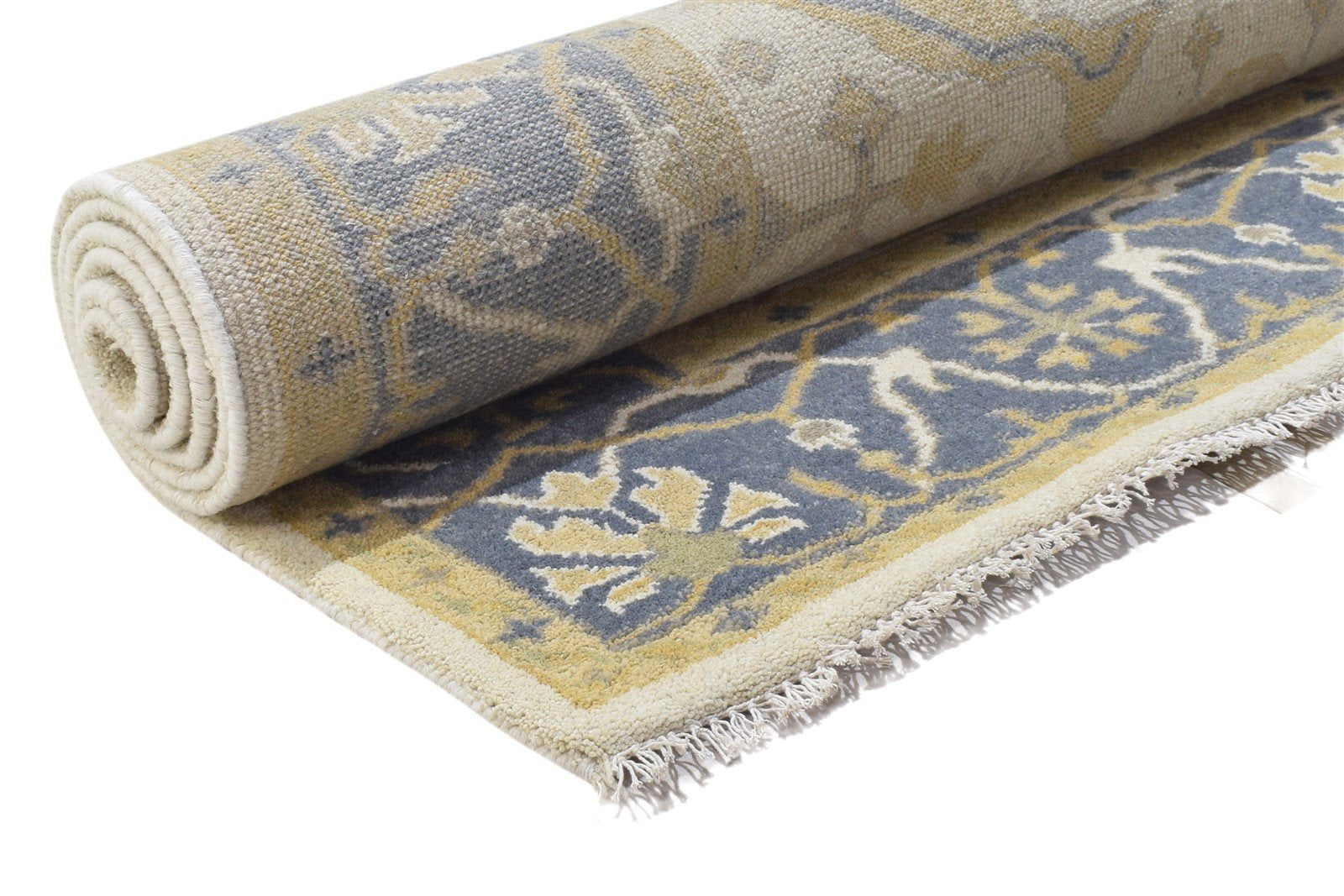 Wool Cream Rug 6' X 9' Persien Hand Knotted Oushak Oriental Large Carpet 7864323801237