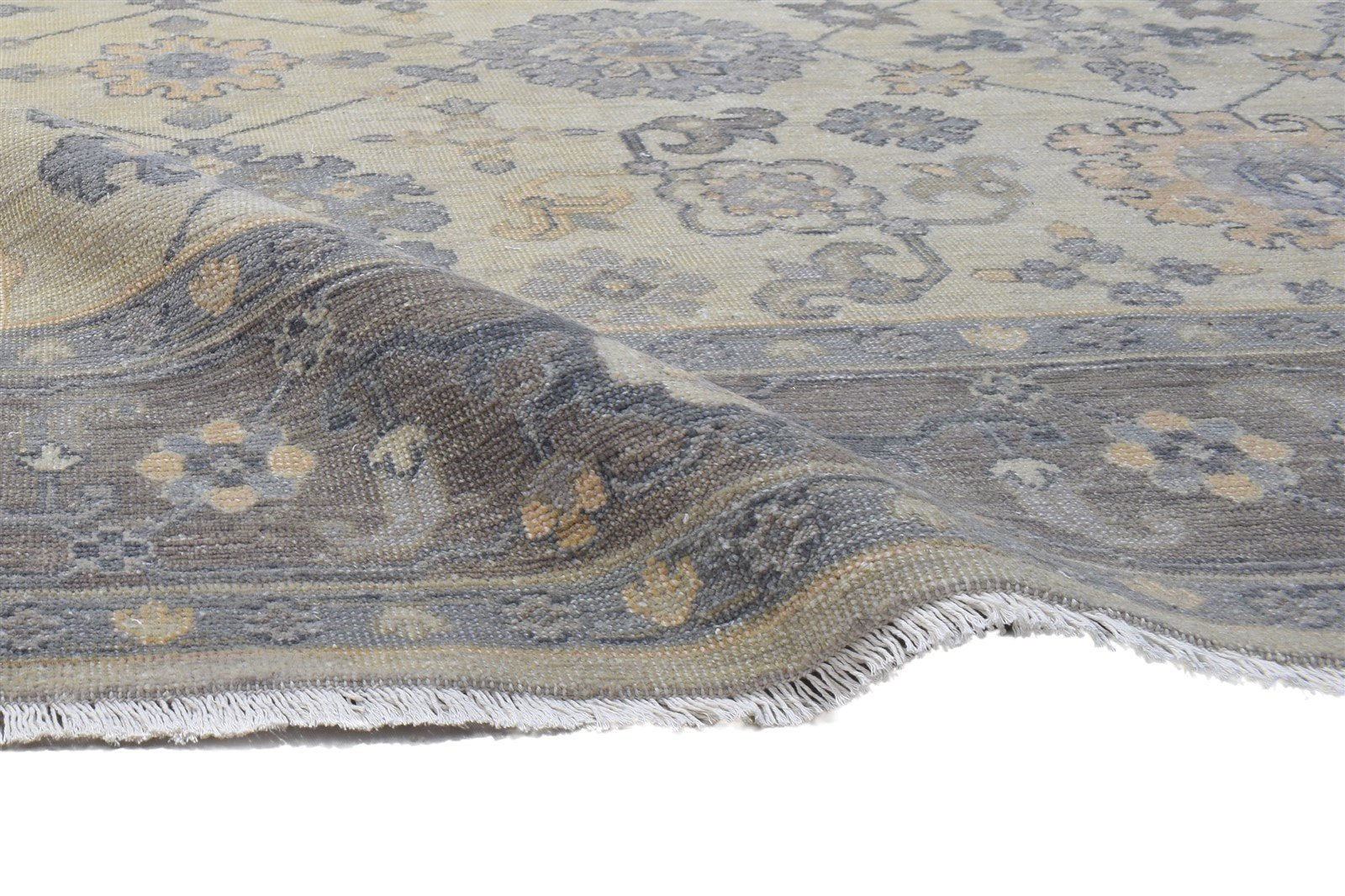 Wool Cream Rug 8' X 10' Persian Hand Knotted Oushak Oriental Large Carpet 7864112971925