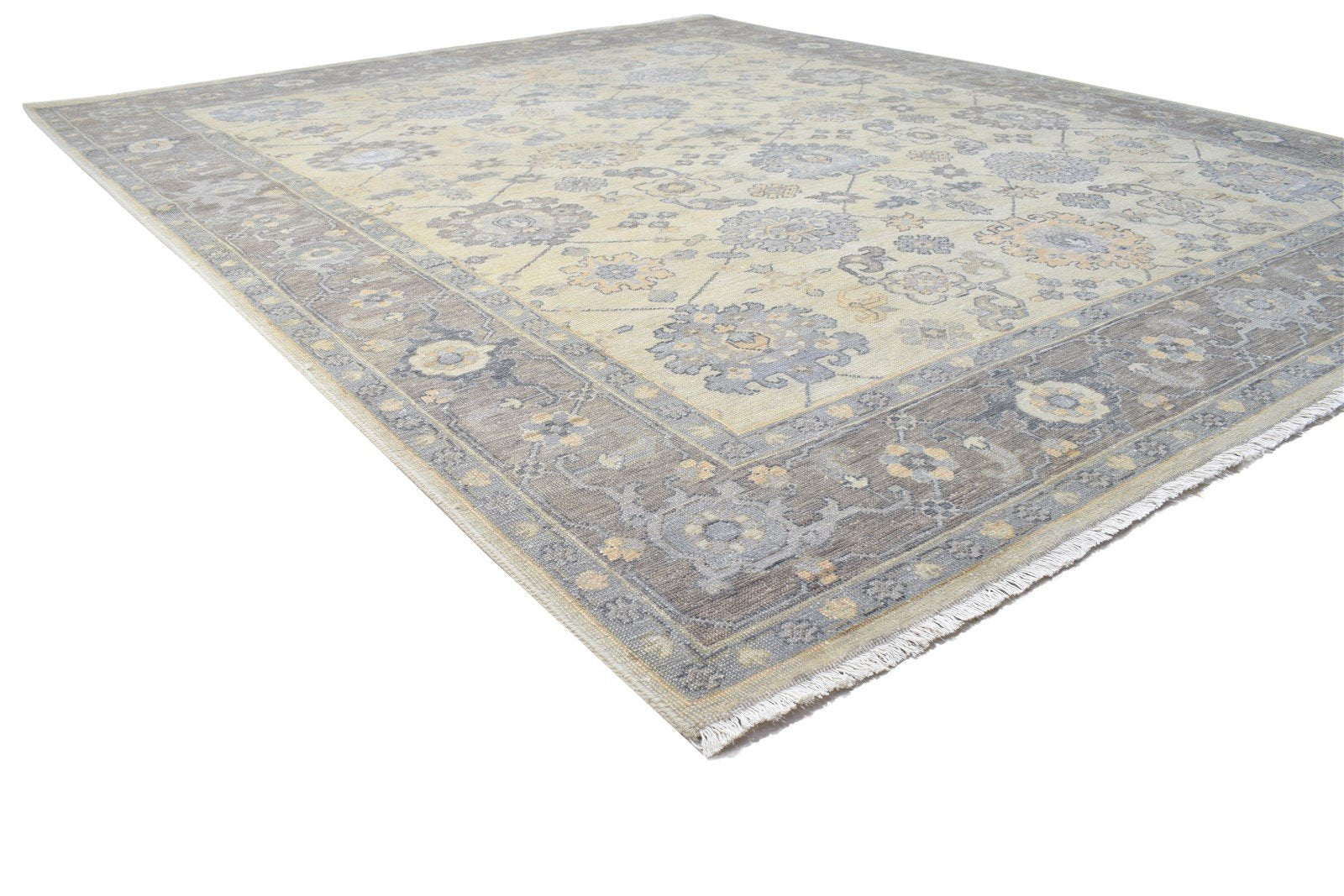 Wool Cream Rug 8' X 10' Persian Hand Knotted Oushak Oriental Large Carpet 7864112971925