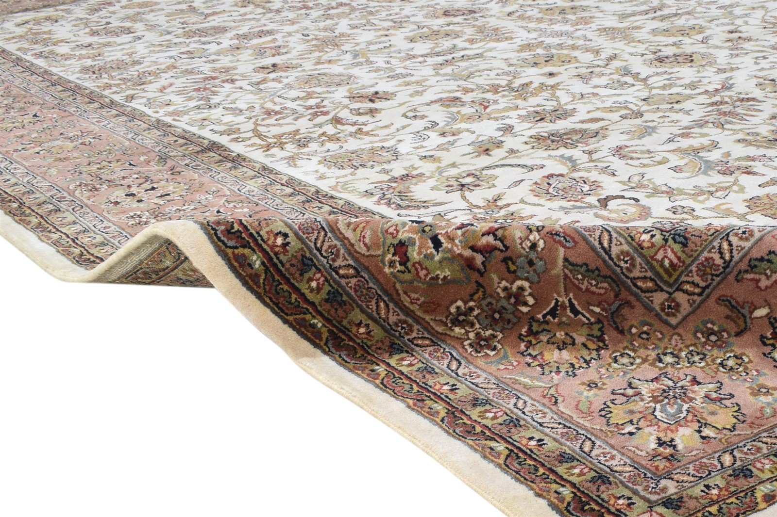 Wool Cream Rug 8' X 11' Persian Hand Knotted Kashan Oriental Large Carpet 7864676647061