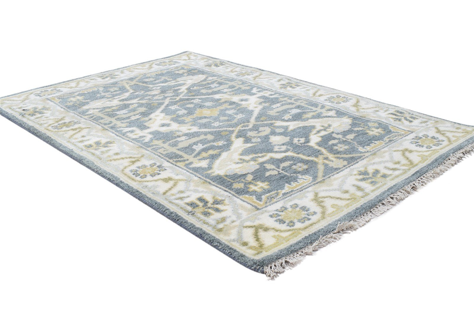 Wool Dark Grey Rug 3' X 5' Persien Hand Knotted Oushak Oriental Room Size Carpet 7864327962773
