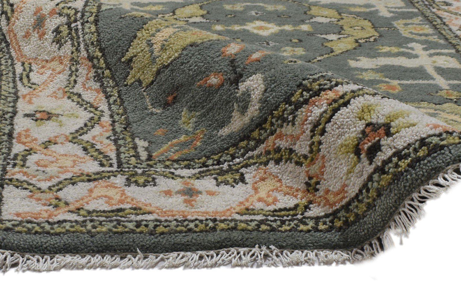 Wool Dark Grey Rug 3' X 5' Persien Hand Knotted Oushak Oriental Room Size Carpet 7864328257685