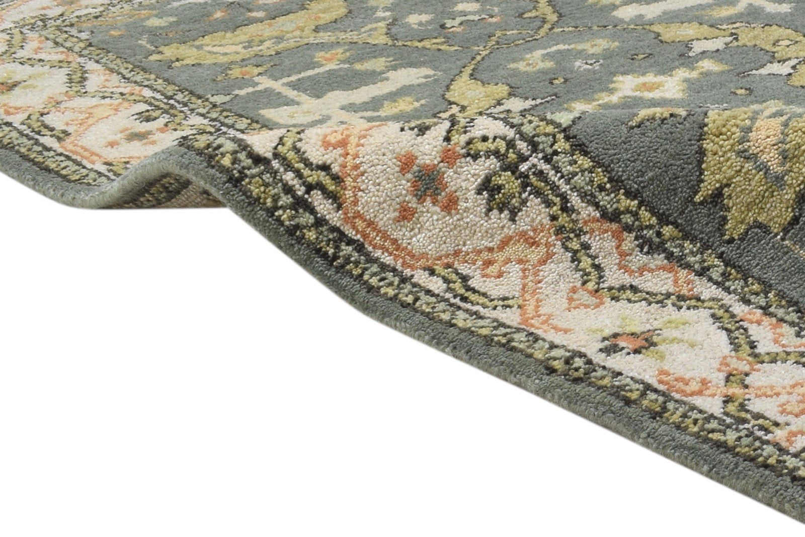 Wool Dark Grey Rug 3' X 5' Persien Hand Knotted Oushak Oriental Room Size Carpet 7864328257685