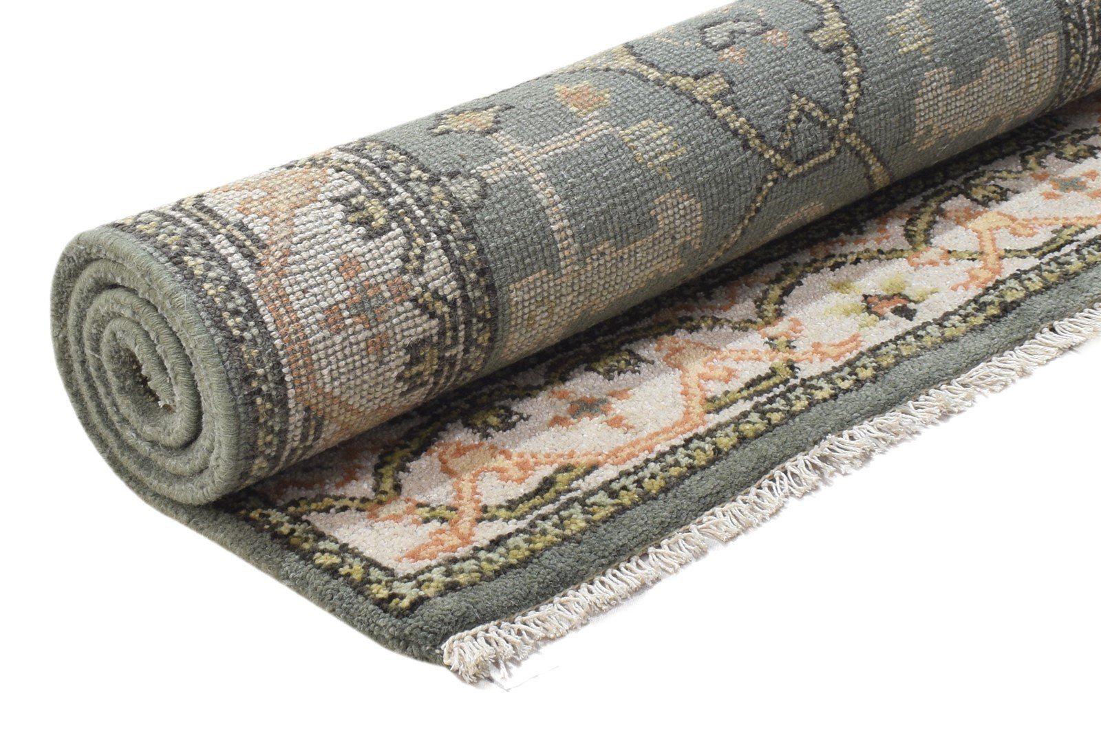Wool Dark Grey Rug 3' X 5' Persien Hand Knotted Oushak Oriental Room Size Carpet 7864328257685
