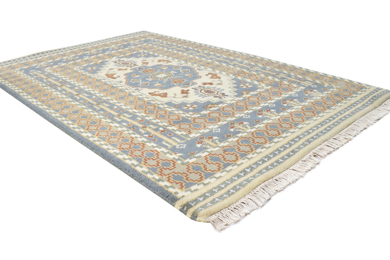 Wool Dark Grey Rug 4' X 6' Persian Hand Knotted Mughal Oriental Room Size Carpet 7864953012373