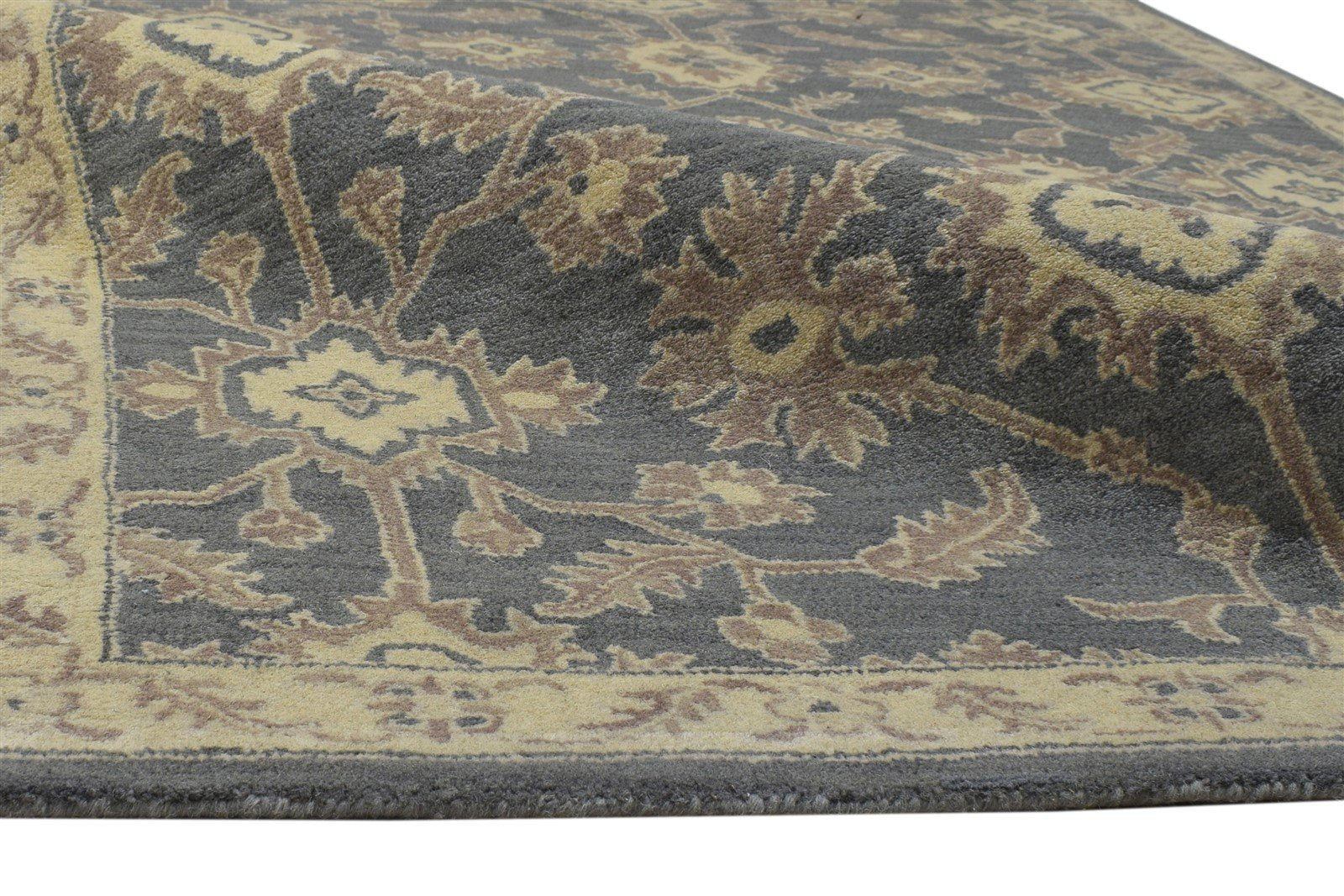 Wool Dark Grey Rug 5' X 8' Persian Hand Tufted Oushak Oriental Room Size Carpet 7864288772245