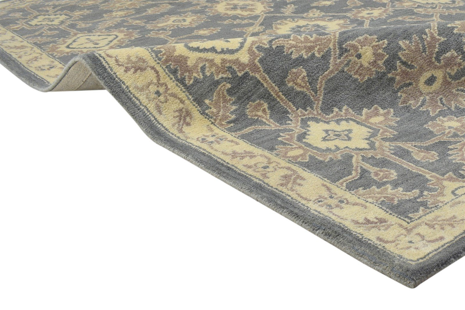 Wool Dark Grey Rug 5' X 8' Persian Hand Tufted Oushak Oriental Room Size Carpet 7864288772245