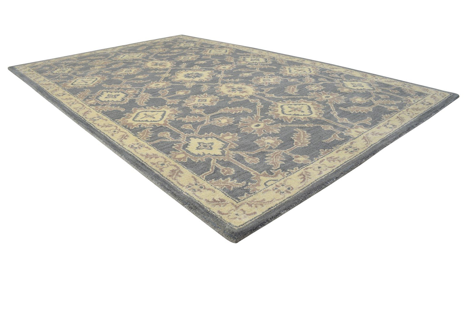 Wool Dark Grey Rug 5' X 8' Persian Hand Tufted Oushak Oriental Room Size Carpet 7864288772245
