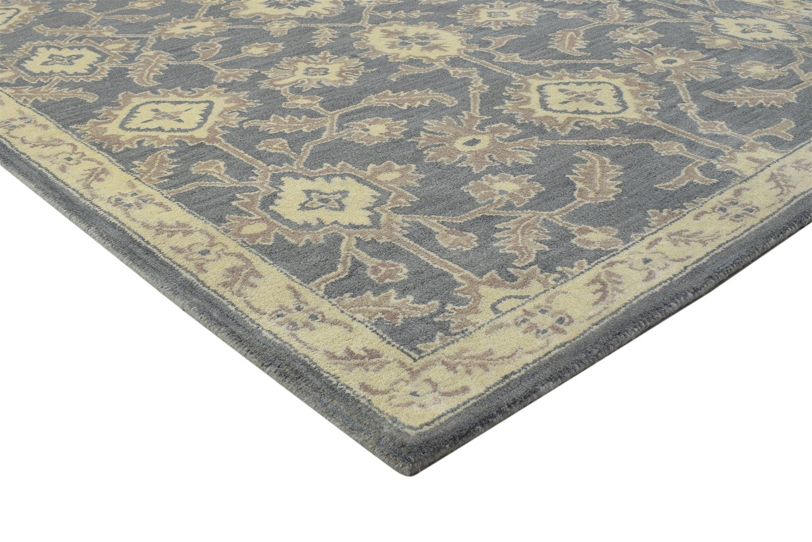 Wool Dark Grey Rug 5' X 8' Persian Hand Tufted Oushak Oriental Room Size Carpet 7864288772245