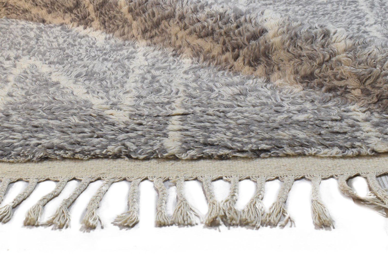 Wool Dark Grey Rug 6' X 8' Modern Hand Knotted Moroccan Chevron Room Size Carpet 7864313053333