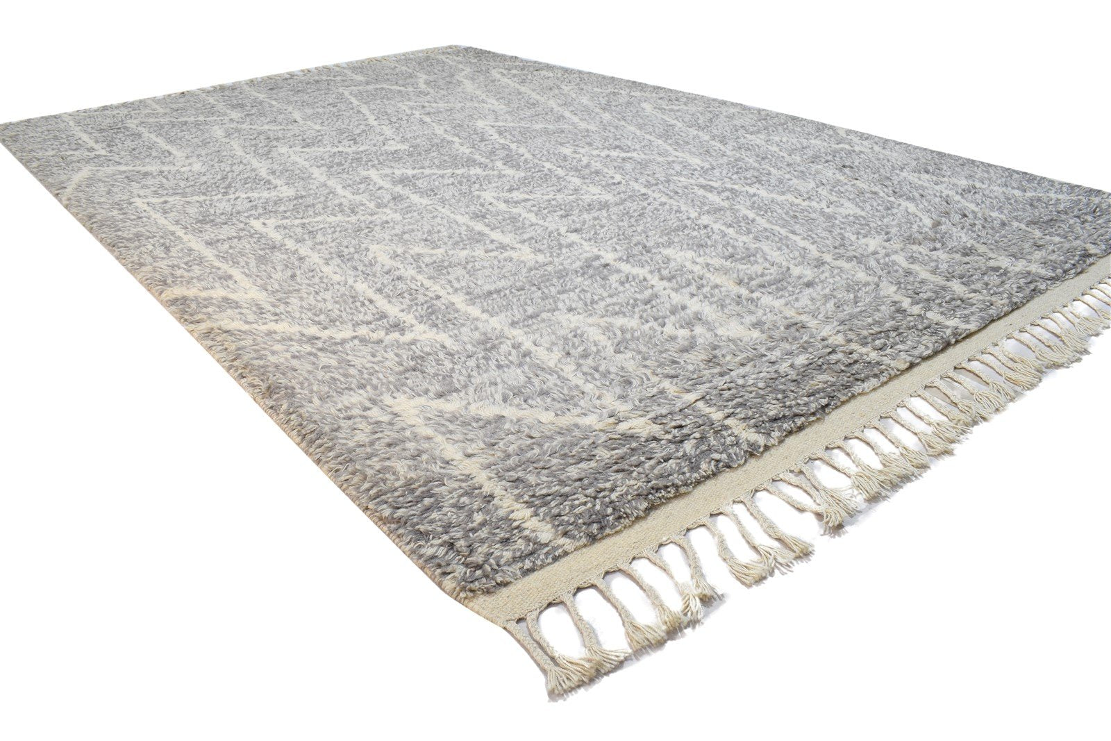 Wool Dark Grey Rug 6' X 8' Modern Hand Knotted Moroccan Chevron Room Size Carpet 7864313053333