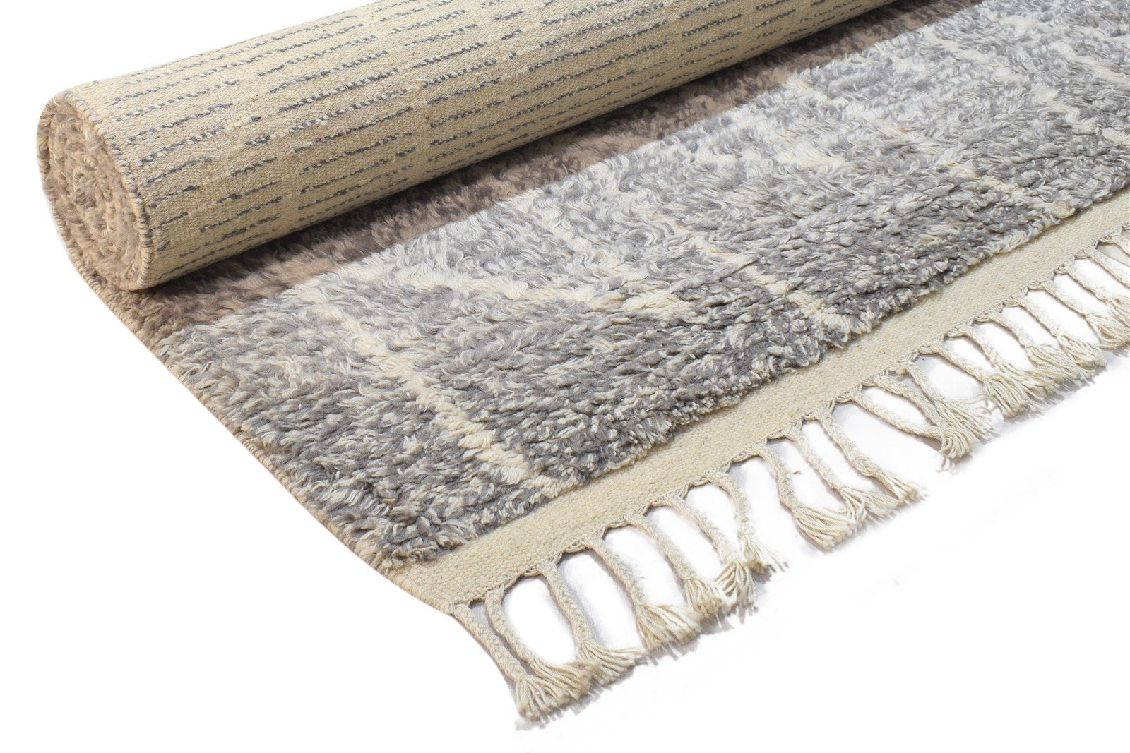 Wool Dark Grey Rug 6' X 8' Modern Hand Knotted Moroccan Chevron Room Size Carpet 7864313053333