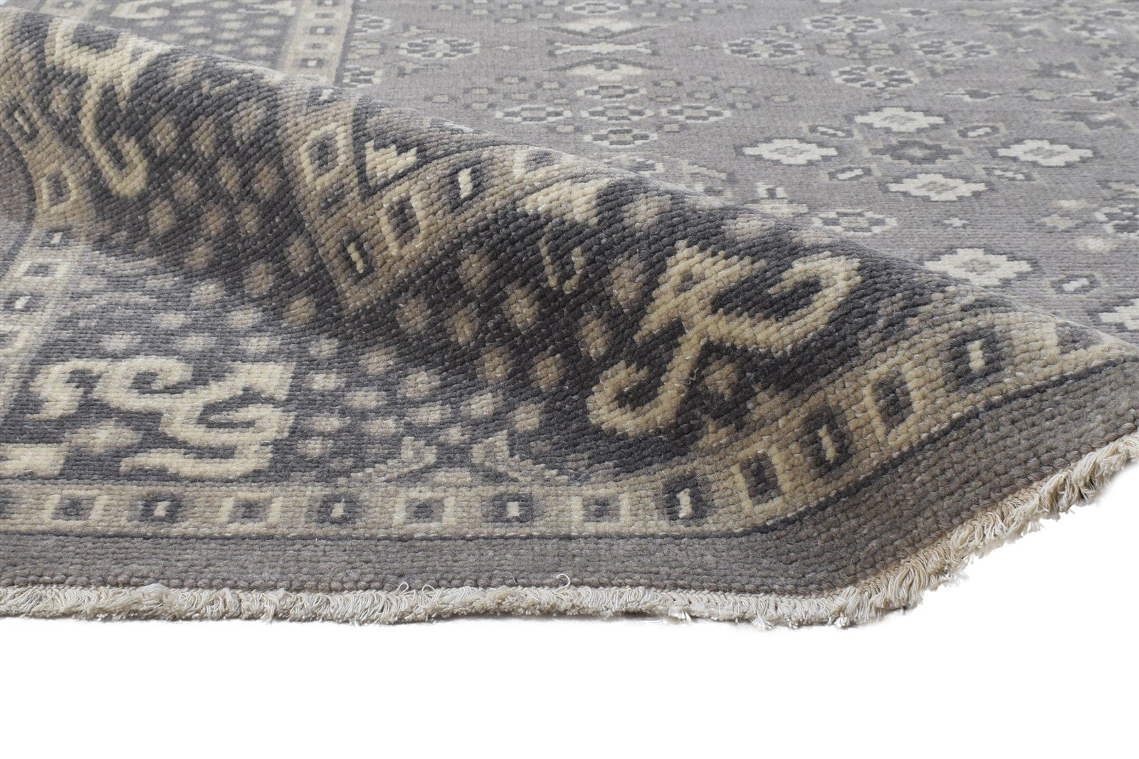 Wool Dark Grey Rug 6X9 Persian Hand Knotted Bokhara Oriental Room Size Carpet 7864800936085